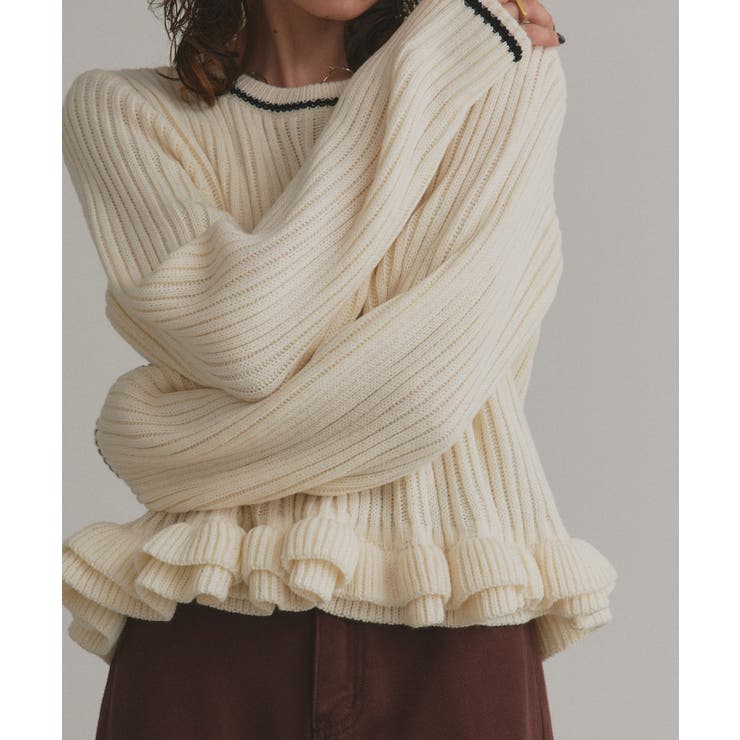 【2025AW新作】フリルヘムニットトップス | ad thie | 詳細画像6 