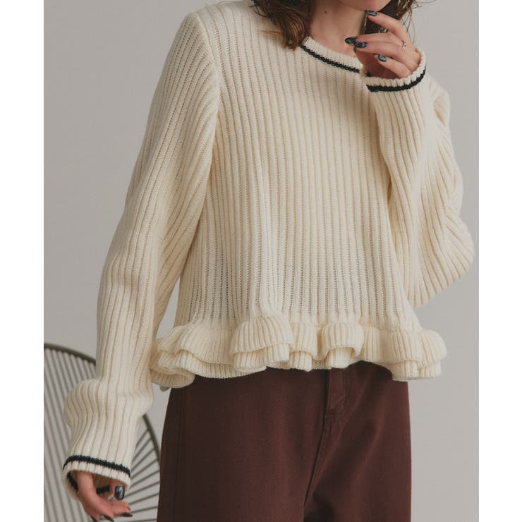 【2025AW新作】フリルヘムニットトップス | ad thie | 詳細画像9 