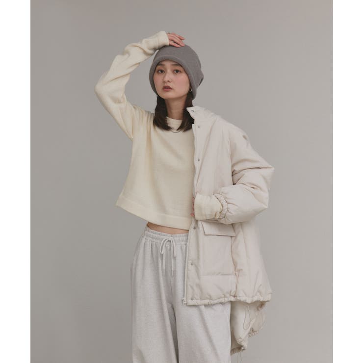 【2025AW新作】ショート丈ミックスニットプルオーバー | ad thie | 詳細画像14 