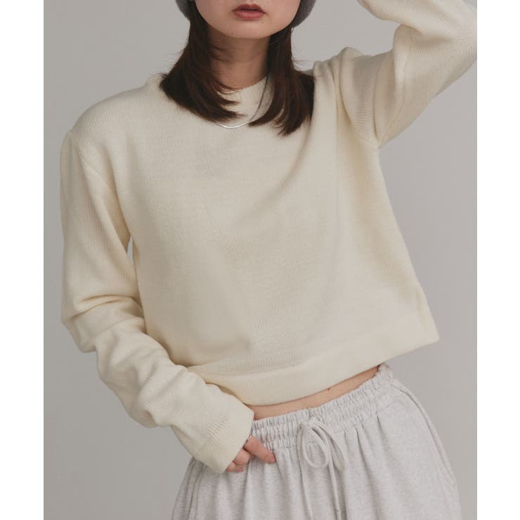 【2025AW新作】ショート丈ミックスニットプルオーバー | ad thie | 詳細画像15 