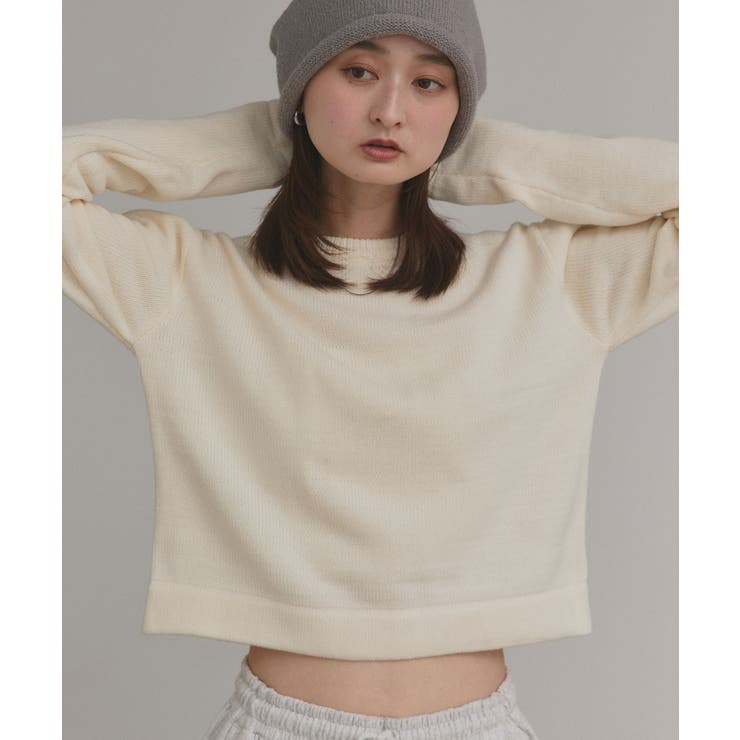 【2025AW新作】ショート丈ミックスニットプルオーバー | ad thie | 詳細画像16 