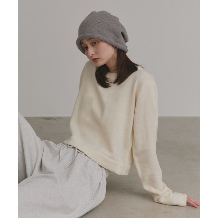 【2025AW新作】ショート丈ミックスニットプルオーバー | ad thie | 詳細画像18 