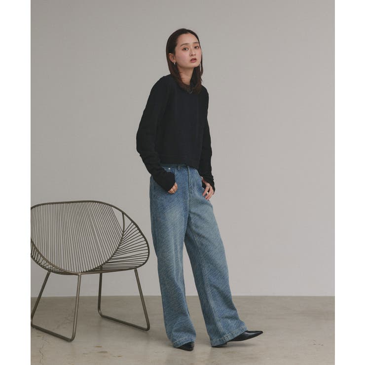 【2025AW新作】ショート丈ミックスニットプルオーバー | ad thie | 詳細画像2 