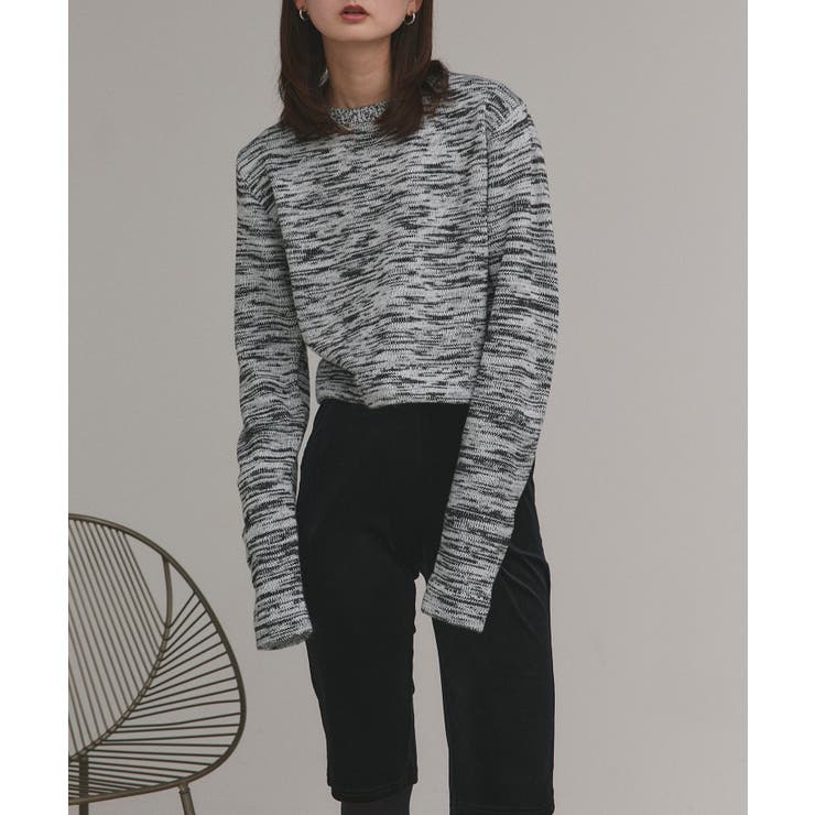 【2025AW新作】ショート丈ミックスニットプルオーバー | ad thie | 詳細画像22 