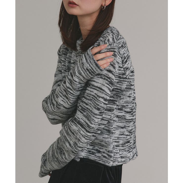 【2025AW新作】ショート丈ミックスニットプルオーバー | ad thie | 詳細画像24 