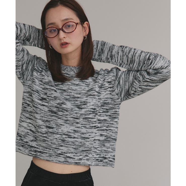 【2025AW新作】ショート丈ミックスニットプルオーバー | ad thie | 詳細画像25 