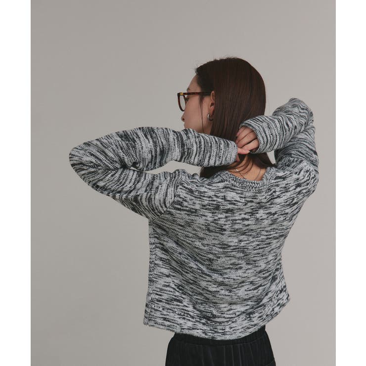 【2025AW新作】ショート丈ミックスニットプルオーバー | ad thie | 詳細画像28 