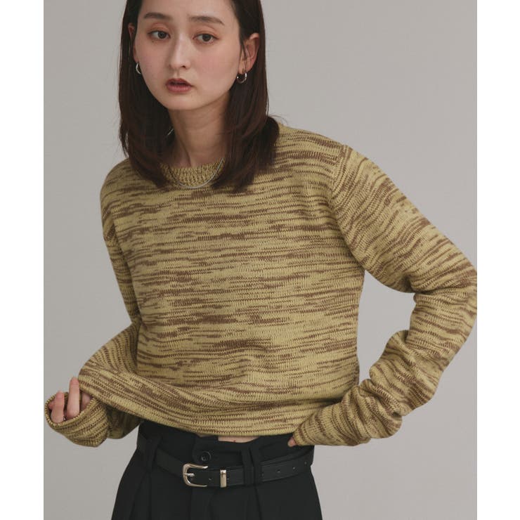 【2025AW新作】ショート丈ミックスニットプルオーバー | ad thie | 詳細画像36 