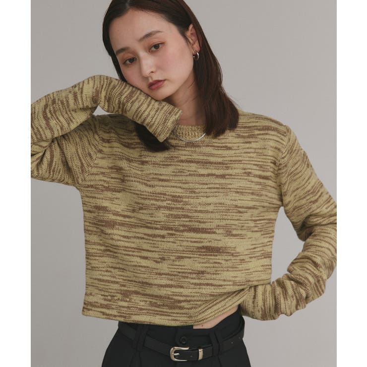 【2025AW新作】ショート丈ミックスニットプルオーバー | ad thie | 詳細画像37 