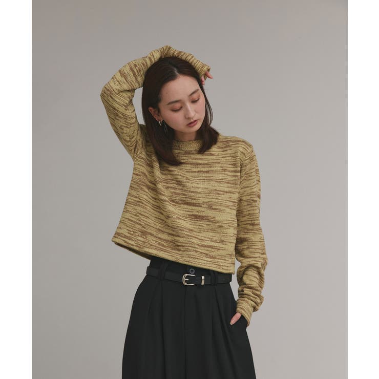 【2025AW新作】ショート丈ミックスニットプルオーバー | ad thie | 詳細画像39 