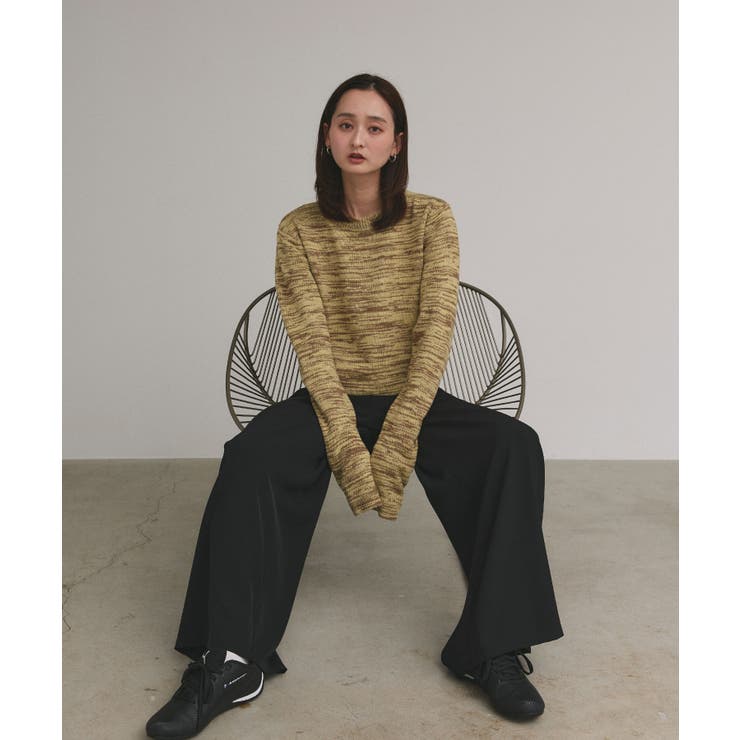 【2025AW新作】ショート丈ミックスニットプルオーバー | ad thie | 詳細画像41 