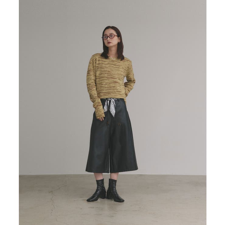 【2025AW新作】ショート丈ミックスニットプルオーバー | ad thie | 詳細画像43 