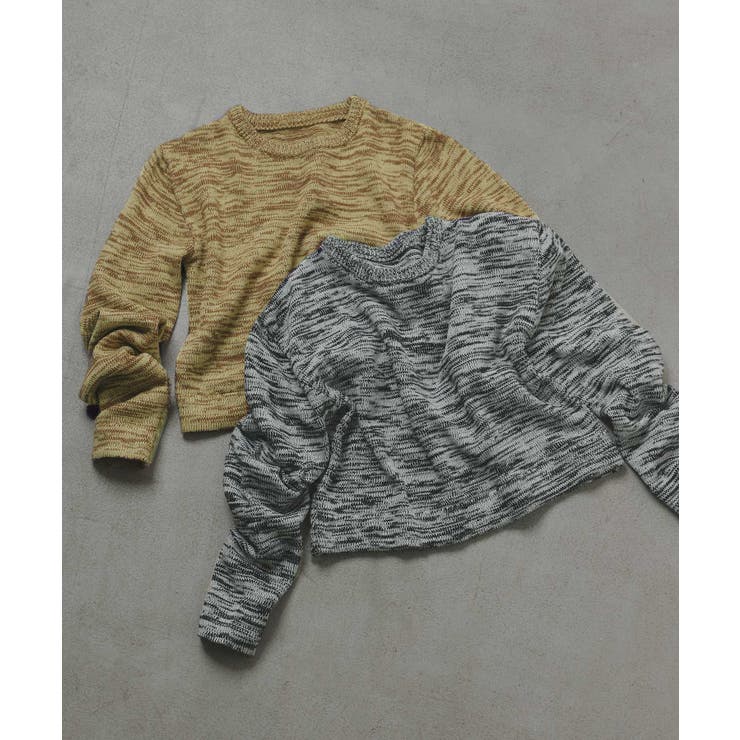 【2025AW新作】ショート丈ミックスニットプルオーバー | ad thie | 詳細画像48 