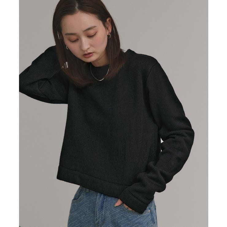 【2025AW新作】ショート丈ミックスニットプルオーバー | ad thie | 詳細画像5 