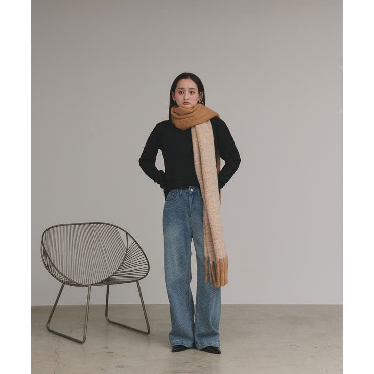 【2025AW新作】ショート丈ミックスニットプルオーバー | ad thie | 詳細画像6 