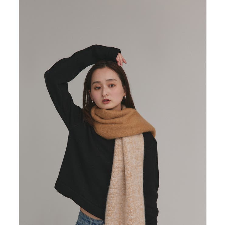 【2025AW新作】ショート丈ミックスニットプルオーバー | ad thie | 詳細画像9 