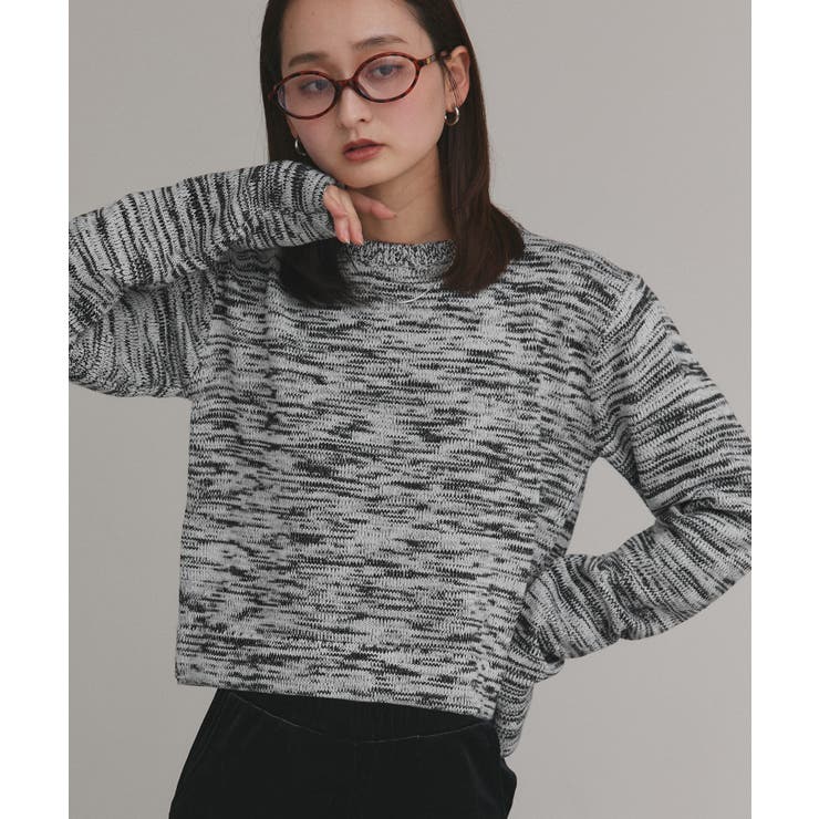 グレー | 【2025AW新作】ショート丈ミックスニットプルオーバー | ad thie