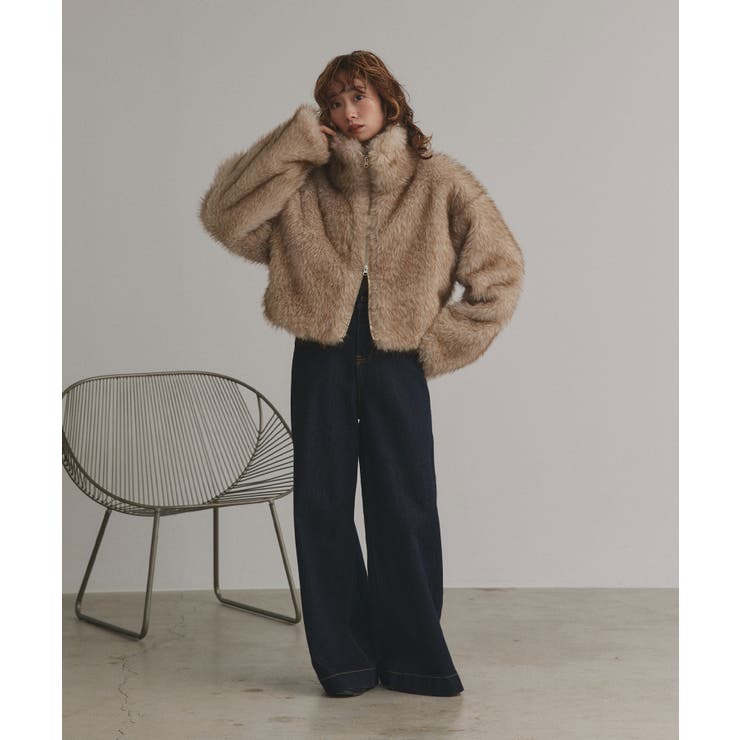 【2025AW新作】ショート丈スタンドカラーフェイクファージャケット | ad thie | 詳細画像16 