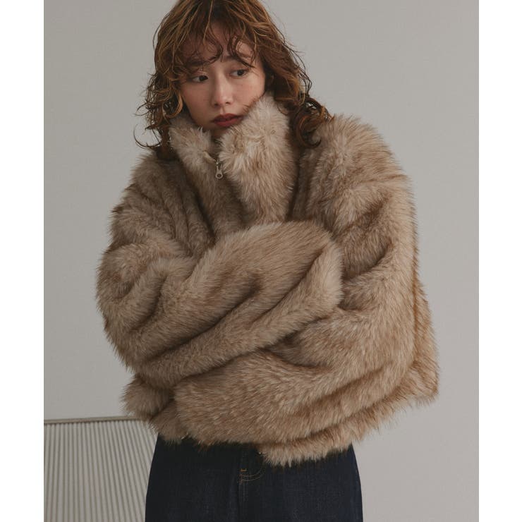 【2025AW新作】ショート丈スタンドカラーフェイクファージャケット | ad thie | 詳細画像18 