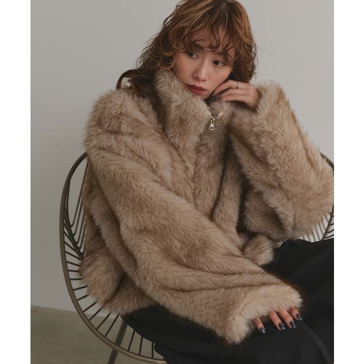 【2025AW新作】ショート丈スタンドカラーフェイクファージャケット | ad thie | 詳細画像22 