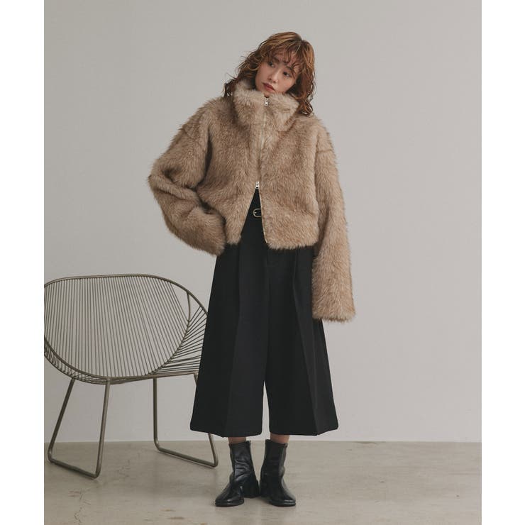 【2025AW新作】ショート丈スタンドカラーフェイクファージャケット | ad thie | 詳細画像23 