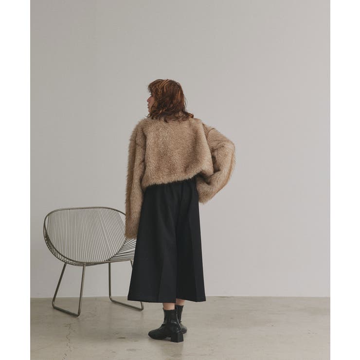 【2025AW新作】ショート丈スタンドカラーフェイクファージャケット | ad thie | 詳細画像24 