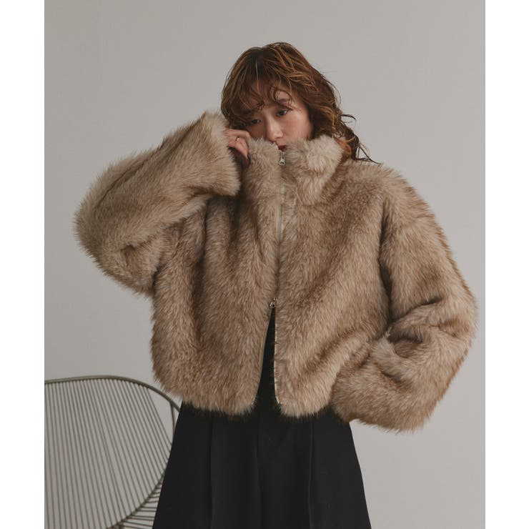 【2025AW新作】ショート丈スタンドカラーフェイクファージャケット | ad thie | 詳細画像25 