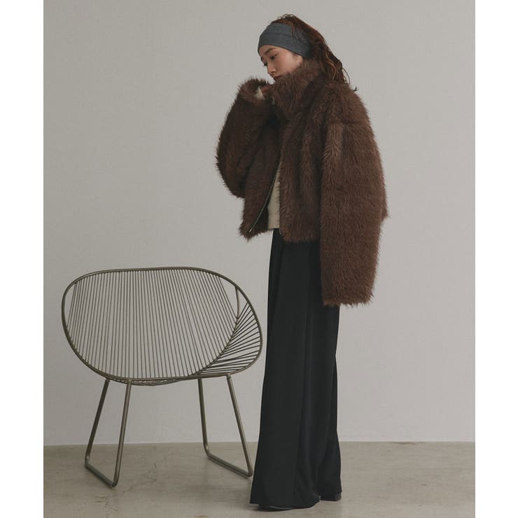 【2025AW新作】ショート丈スタンドカラーフェイクファージャケット | ad thie | 詳細画像3 