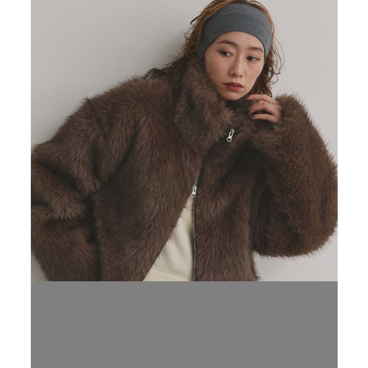 【2025AW新作】ショート丈スタンドカラーフェイクファージャケット | ad thie | 詳細画像5 