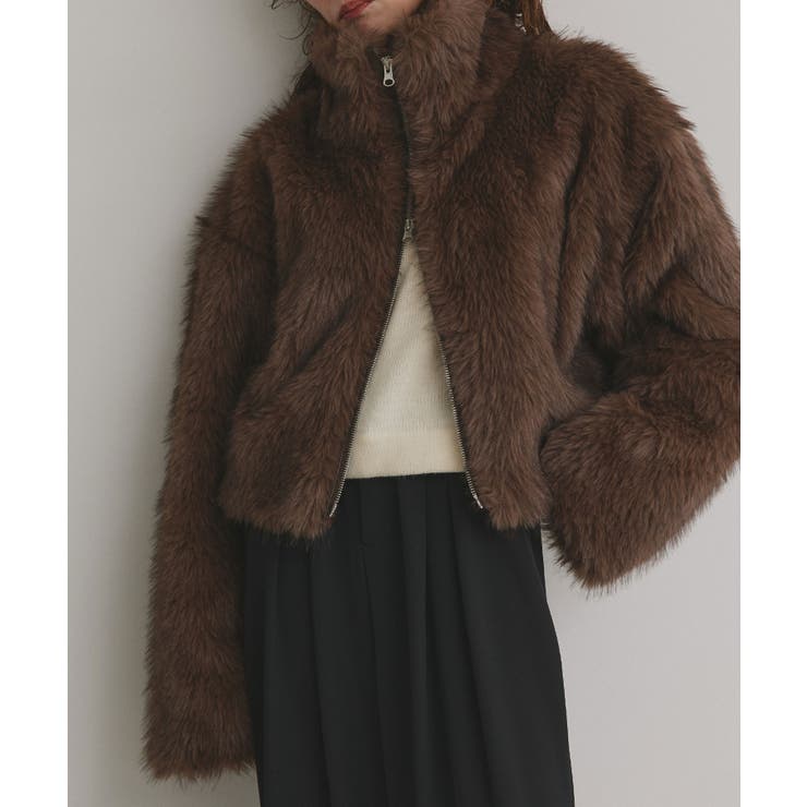 【2025AW新作】ショート丈スタンドカラーフェイクファージャケット | ad thie | 詳細画像7 