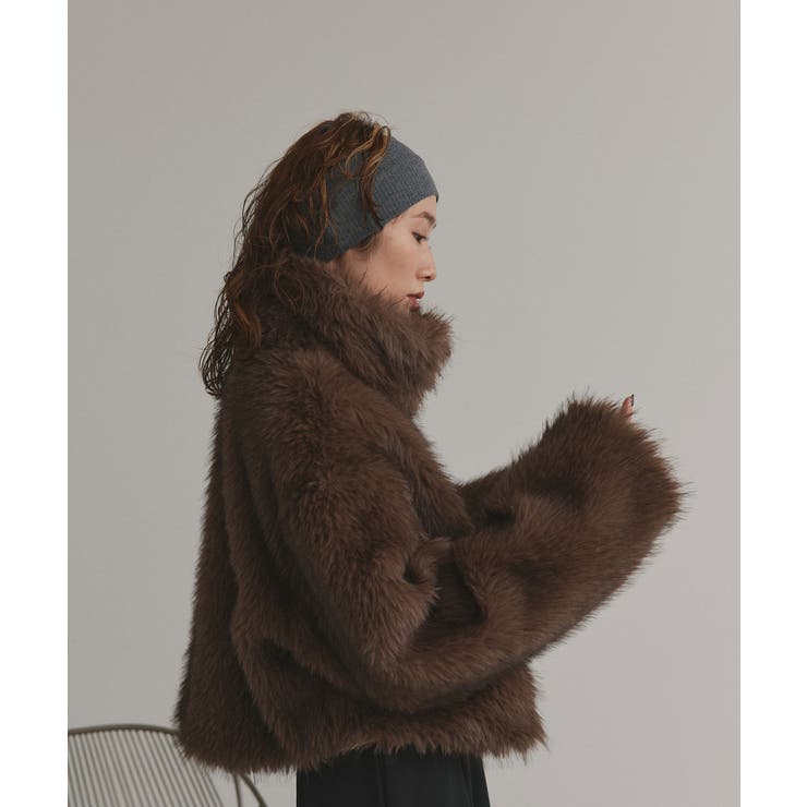 【2025AW新作】ショート丈スタンドカラーフェイクファージャケット | ad thie | 詳細画像9 