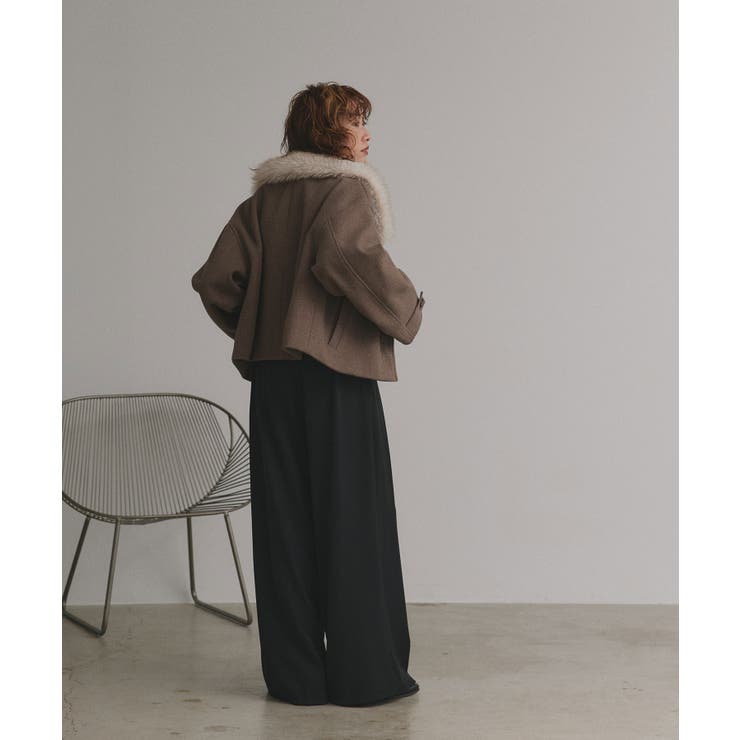 【2025AW新作】ファーカラーフェイクウールジャケット | ad thie | 詳細画像25 