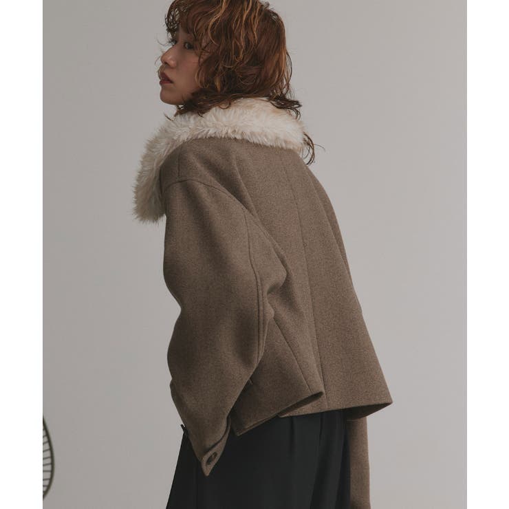 【2025AW新作】ファーカラーフェイクウールジャケット | ad thie | 詳細画像28 