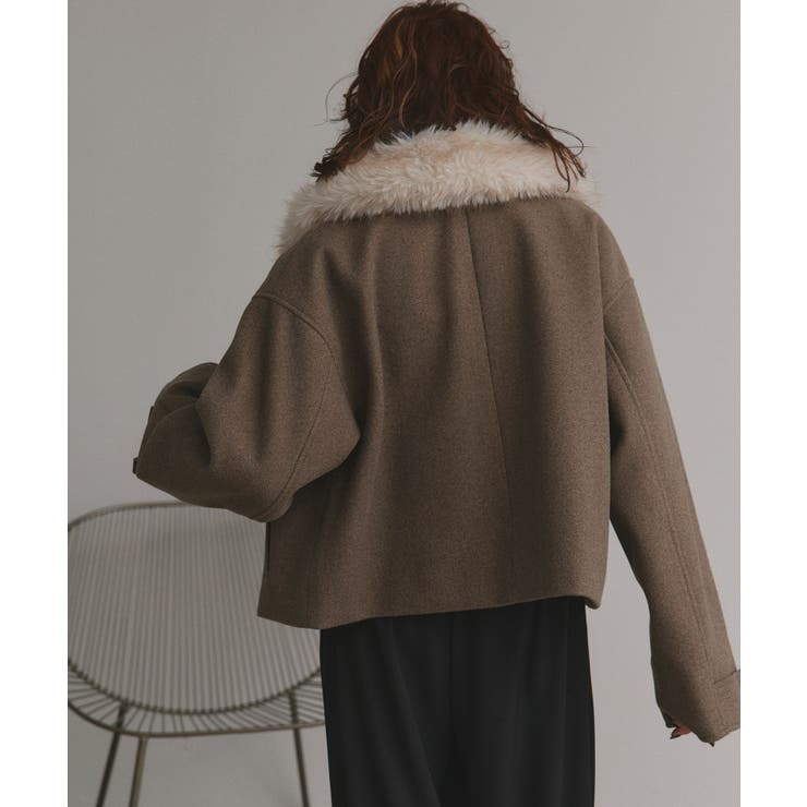 【2025AW新作】ファーカラーフェイクウールジャケット | ad thie | 詳細画像29 