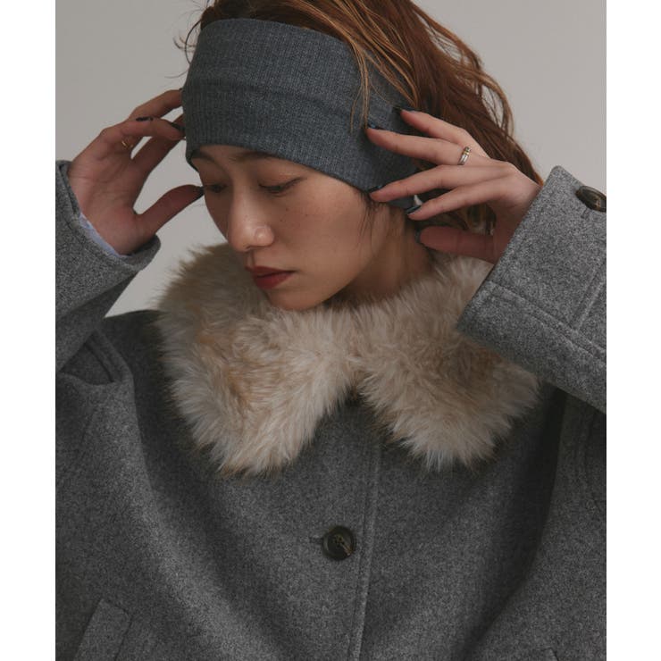 【2025AW新作】ファーカラーフェイクウールジャケット | ad thie | 詳細画像6 