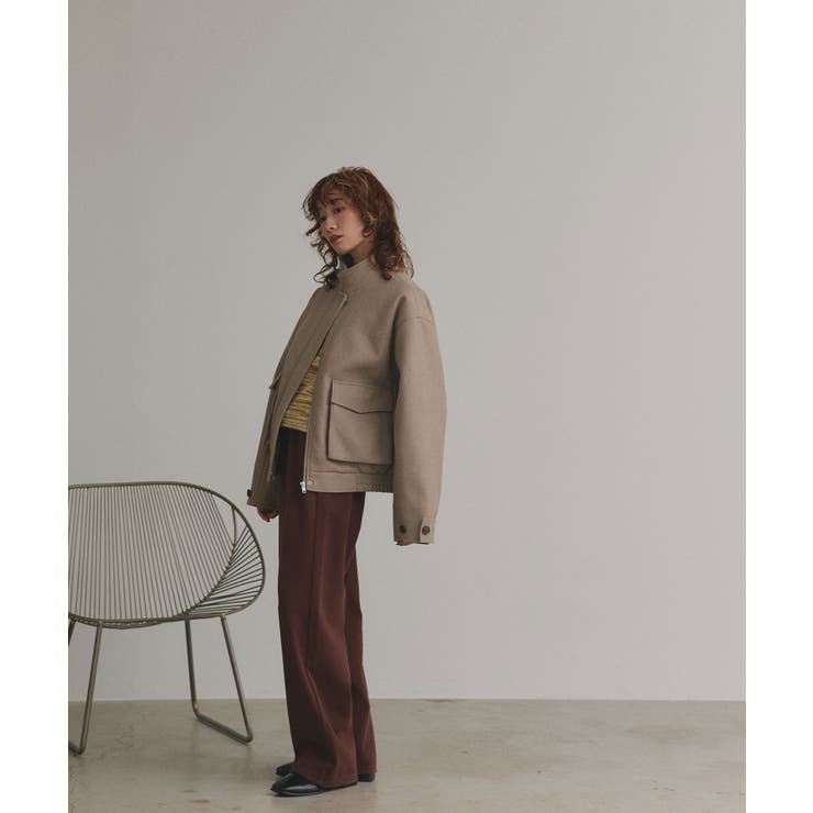 【2025AW新作】フェイクウールスタンドカラーブルゾン | ad thie | 詳細画像10 