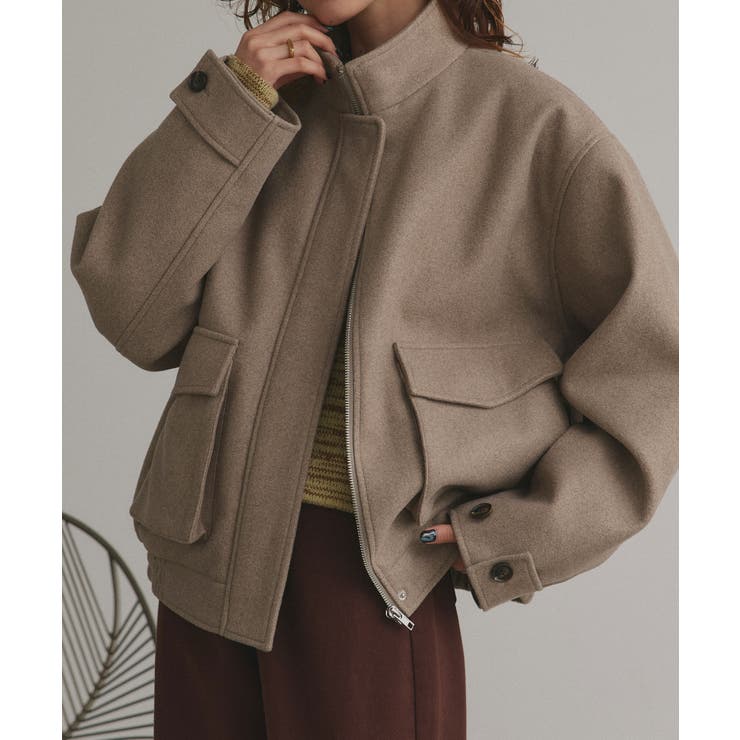 【2025AW新作】フェイクウールスタンドカラーブルゾン | ad thie | 詳細画像12 