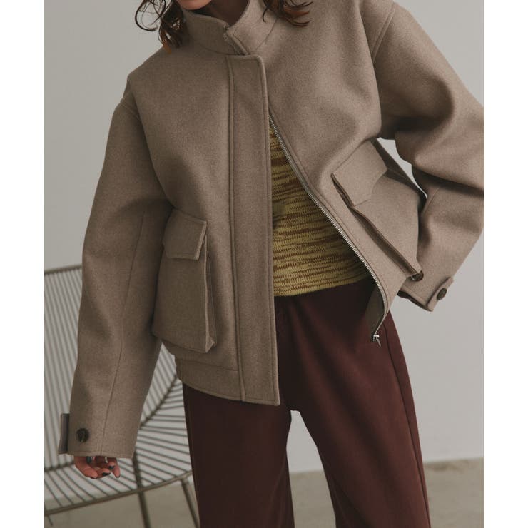 【2025AW新作】フェイクウールスタンドカラーブルゾン | ad thie | 詳細画像13 