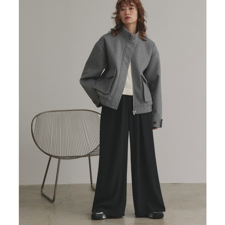 【2025AW新作】フェイクウールスタンドカラーブルゾン | ad thie | 詳細画像14 