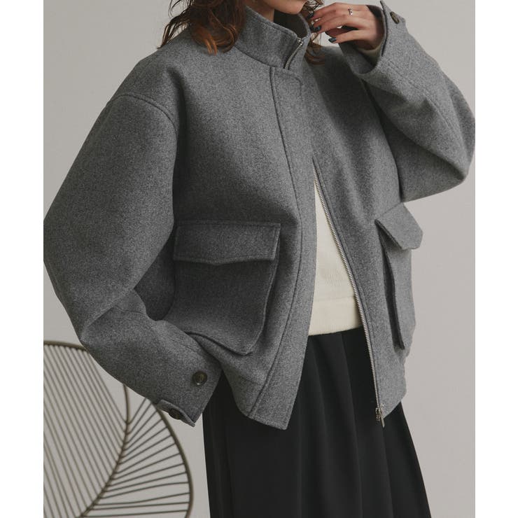 【2025AW新作】フェイクウールスタンドカラーブルゾン | ad thie | 詳細画像17 