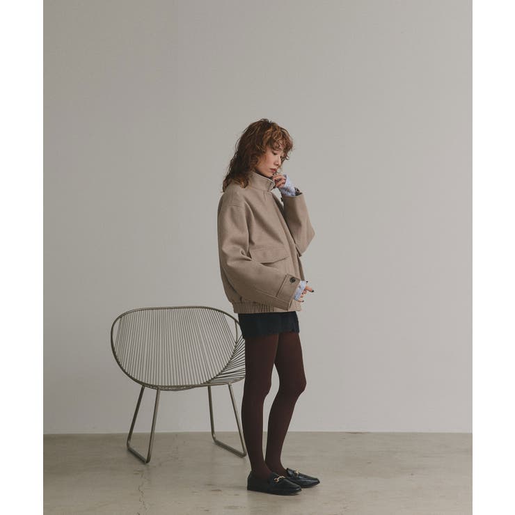 【2025AW新作】フェイクウールスタンドカラーブルゾン | ad thie | 詳細画像3 