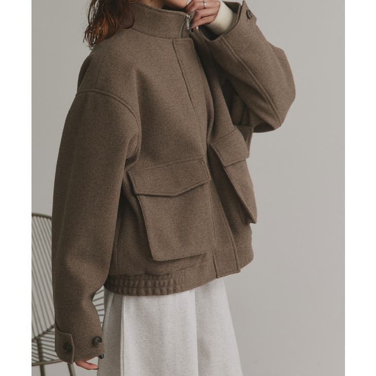 【2025AW新作】フェイクウールスタンドカラーブルゾン | ad thie | 詳細画像34 