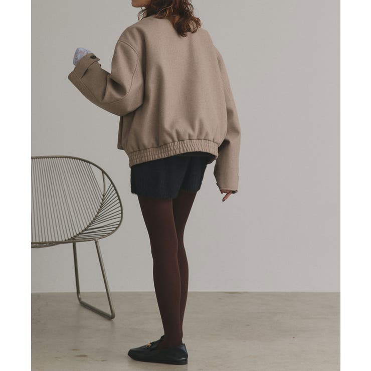 【2025AW新作】フェイクウールスタンドカラーブルゾン | ad thie | 詳細画像4 