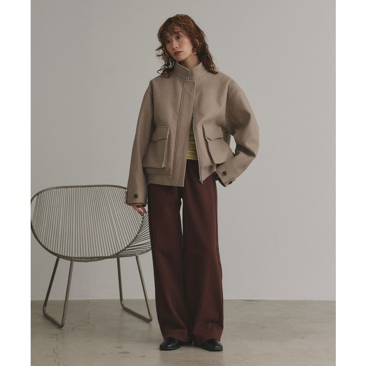 【2025AW新作】フェイクウールスタンドカラーブルゾン | ad thie | 詳細画像9 