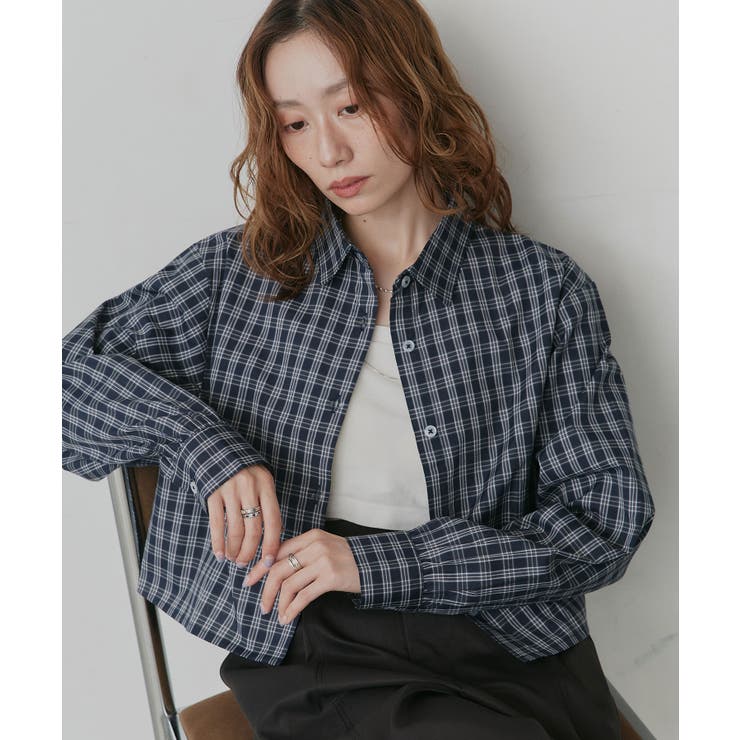 ショート丈チェックシャツ[品番：ADEW0005157]｜ad thie（アドティエ