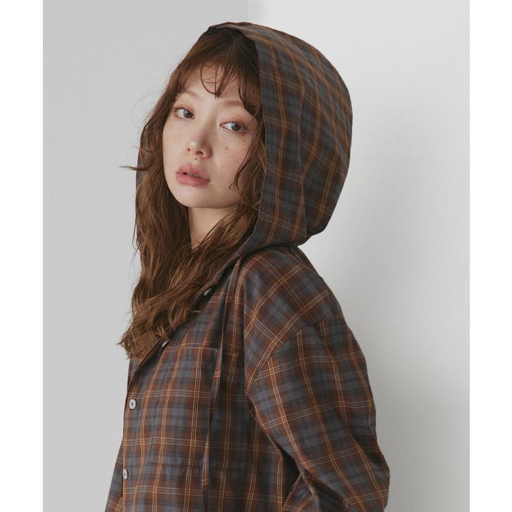 【2026SS新作】フード付きオーバーサイズチェックシャツ | ad thie | 詳細画像15 