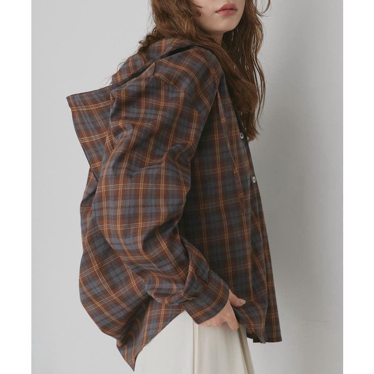 【2026SS新作】フード付きオーバーサイズチェックシャツ | ad thie | 詳細画像18 