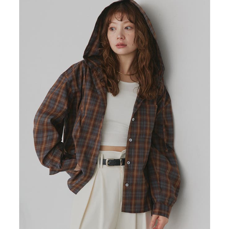 【2026SS新作】フード付きオーバーサイズチェックシャツ | ad thie | 詳細画像19 