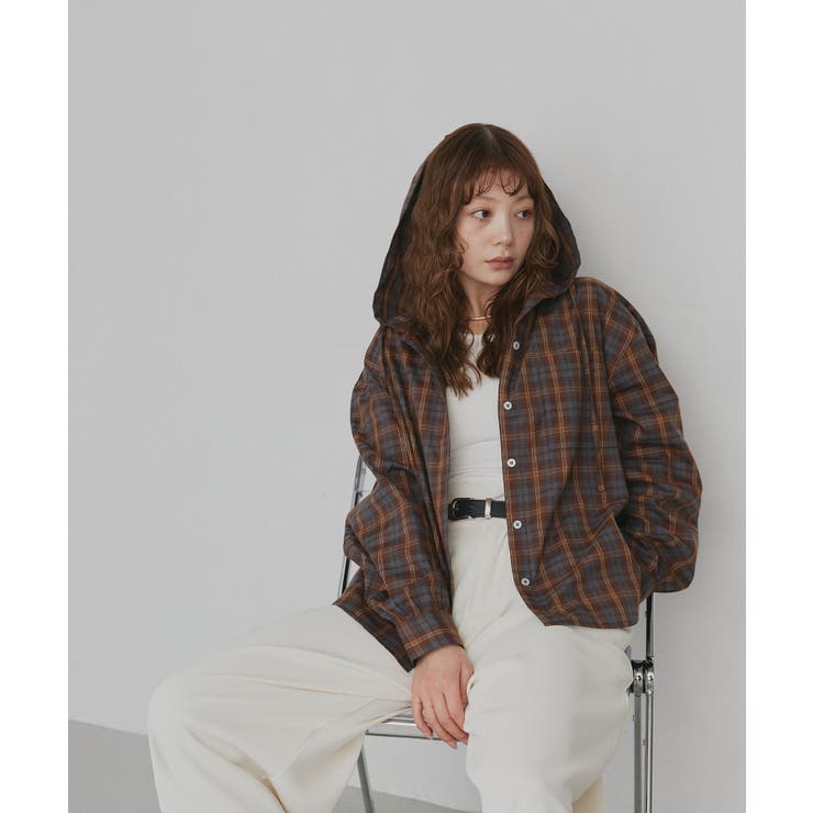 【2026SS新作】フード付きオーバーサイズチェックシャツ | ad thie | 詳細画像20 