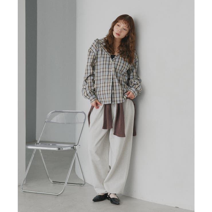 【2026SS新作】フード付きオーバーサイズチェックシャツ | ad thie | 詳細画像34 